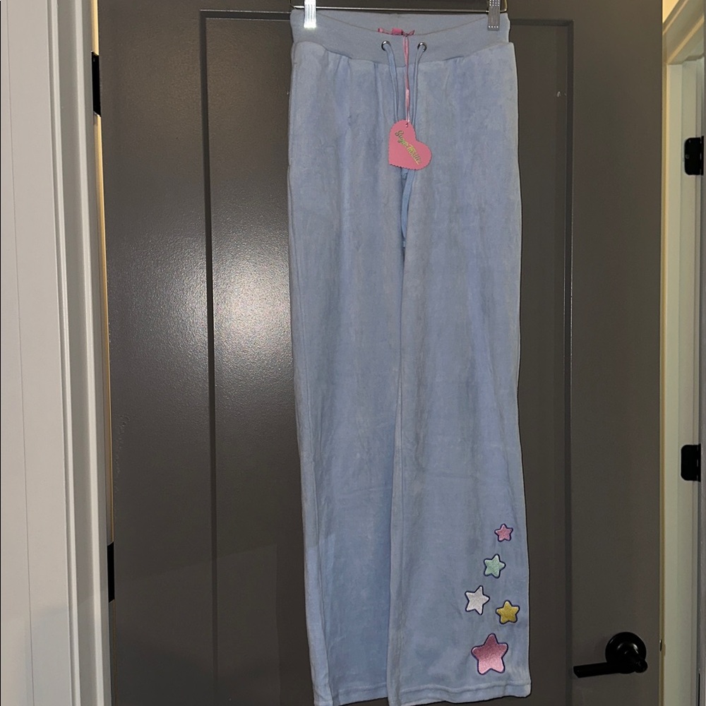 Sugar Thrillz ALL THE STARLIGHT VELOUR TRACK PANTS